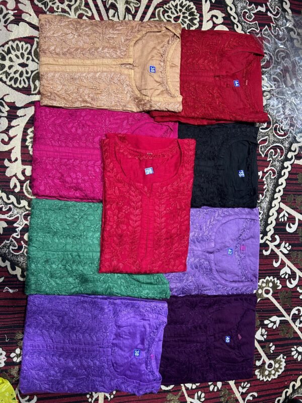 Chanderi Silk Long Kurti with Mukaish work