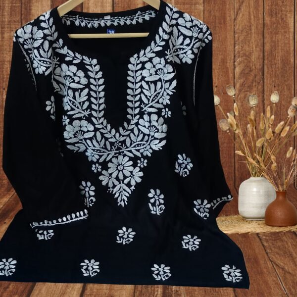 Rayon Short Kurti Gala Booti Handwork
