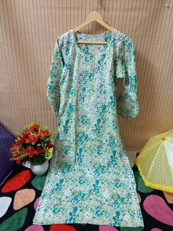 Floral Mul Cotton Long Kurti
