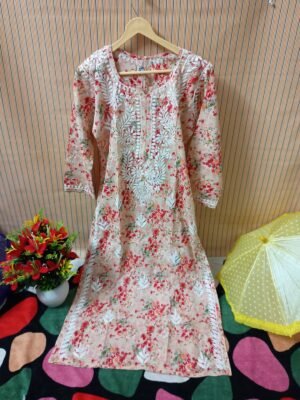 Floral Mul Cotton Long Kurti