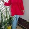 Cotton short kurti tone to tone work