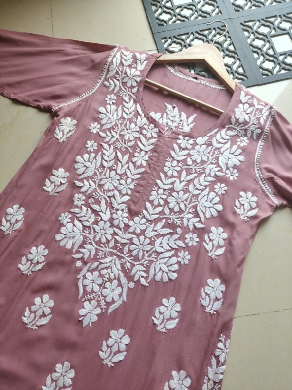 Modal long kurti heavy work