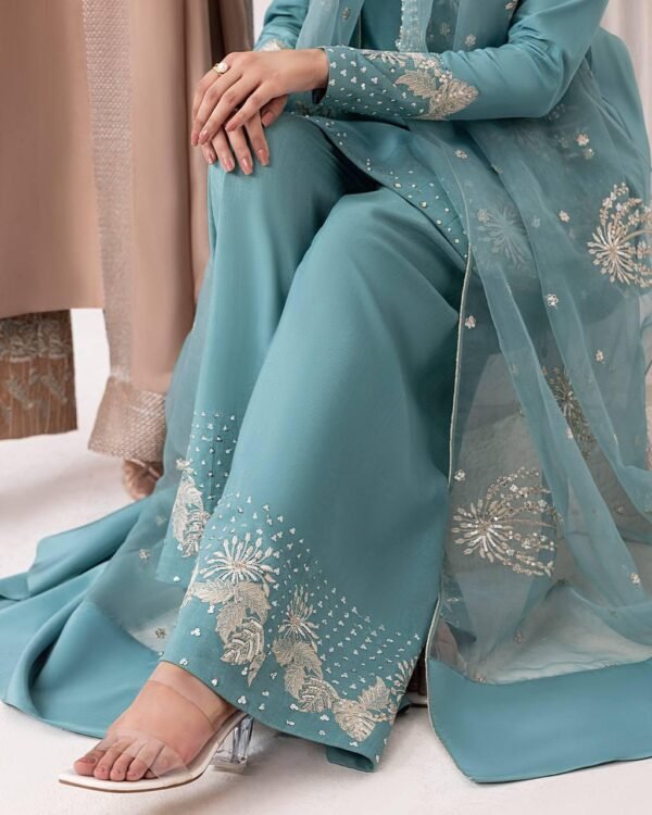 Đěsigner Party Wear Look Pure Natural Crepe Top & Palazzo With Dupatta set