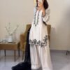 Pure Natural Crepe Top & Farshi Palazzo With Dupatta set