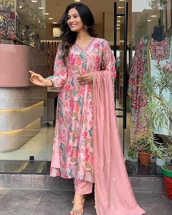 Designer Kurti Pant Dupatta Set