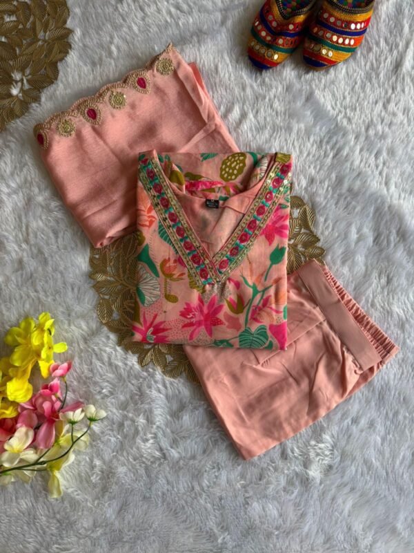 Designer Kurti Pant Dupatta Set