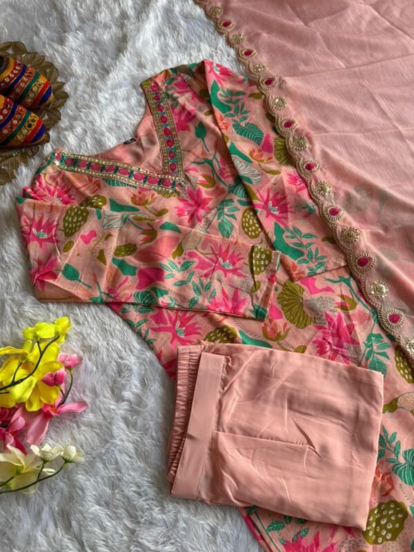 Designer Kurti Pant Dupatta Set