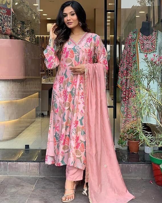 Designer Kurti Pant Dupatta Set