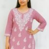 Modal short top gala booti chaak work