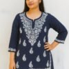 Modal short top gala booti chaak work
